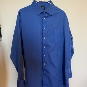 Joseph A Bank Traveler Series blue dress shirt, 17'' 1/2 neck, 35 L